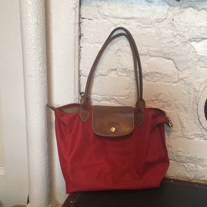 Longchamp Red Purse Tote Small